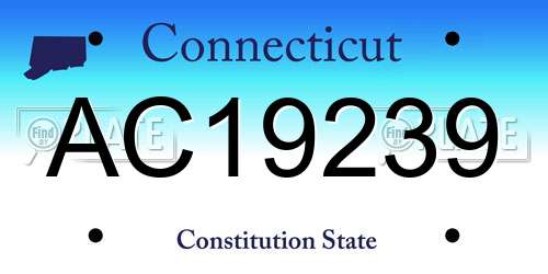 AC19239 Connecticut License Plate
