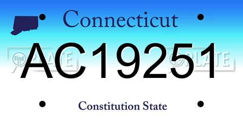 AC19251 Connecticut License Plate