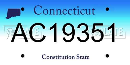 AC19351 Connecticut License Plate