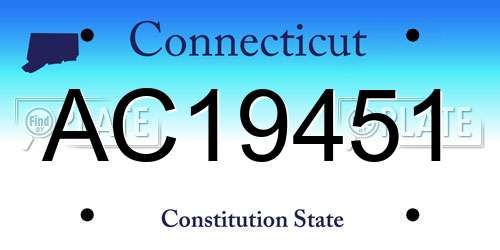 AC19451 Connecticut License Plate
