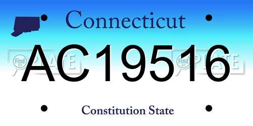 AC19516 Connecticut License Plate