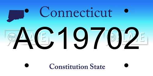 AC19702 Connecticut License Plate