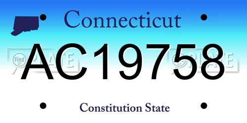 AC19758 Connecticut License Plate
