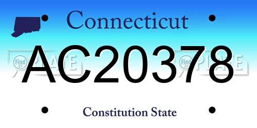 AC20378 Connecticut License Plate
