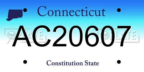 AC20607 Connecticut License Plate