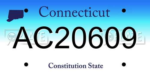 AC20609 Connecticut License Plate