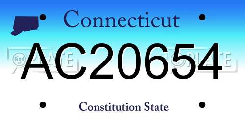 AC20654 Connecticut License Plate