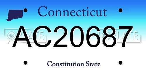 AC20687 Connecticut License Plate
