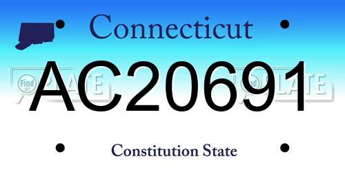 AC20691 Connecticut License Plate