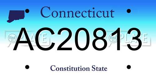 AC20813 Connecticut License Plate