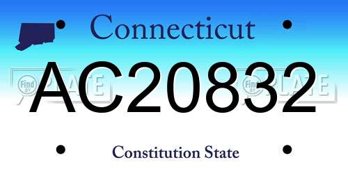 AC20832 Connecticut License Plate