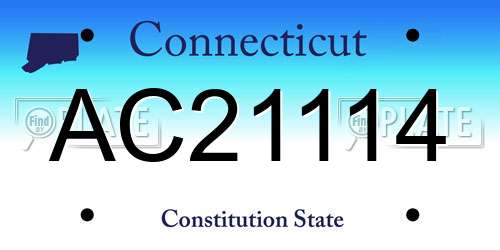 AC21114 Connecticut License Plate
