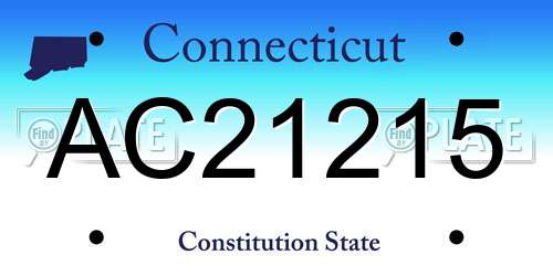 AC21215 Connecticut License Plate