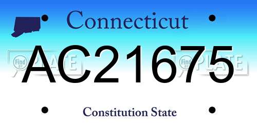 AC21675 Connecticut License Plate
