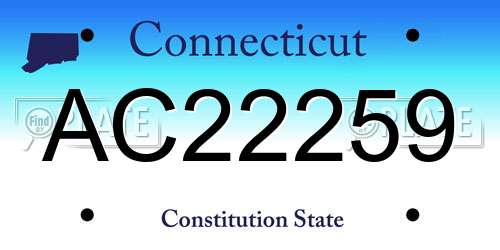 AC22259 Connecticut License Plate