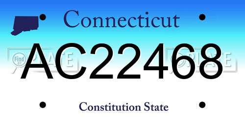 AC22468 Connecticut License Plate