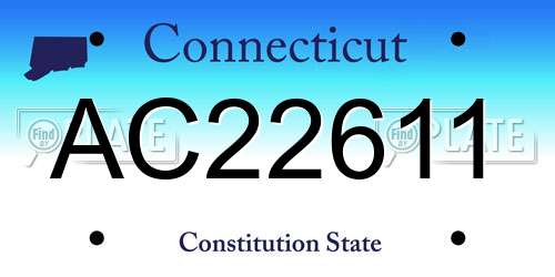AC22611 Connecticut License Plate