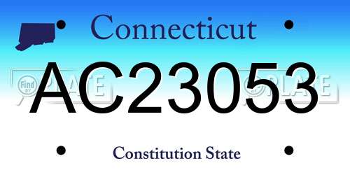 AC23053 Connecticut License Plate