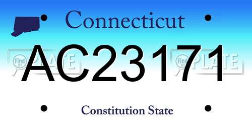 AC23171 Connecticut License Plate