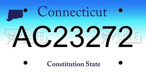 AC23272 Connecticut License Plate