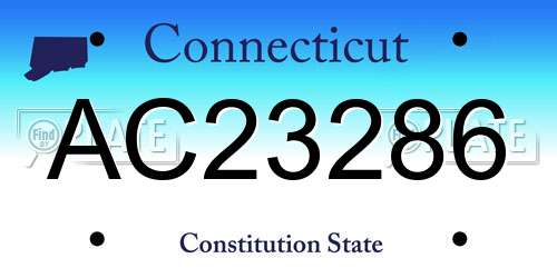 AC23286 Connecticut License Plate