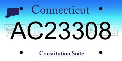 AC23308 Connecticut License Plate