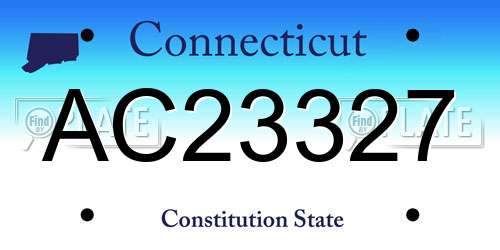AC23327 Connecticut License Plate