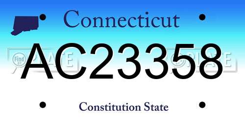 AC23358 Connecticut License Plate