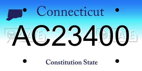 AC23400 Connecticut License Plate