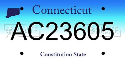 AC23605 Connecticut License Plate