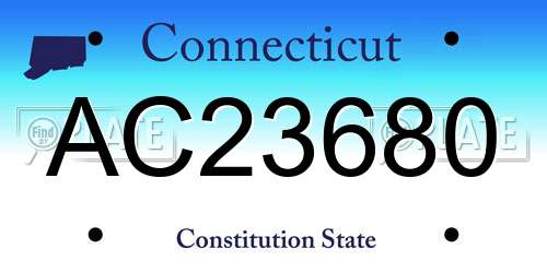 AC23680 Connecticut License Plate