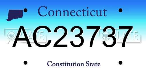 AC23737 Connecticut License Plate