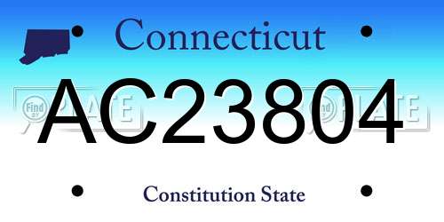 AC23804 Connecticut License Plate