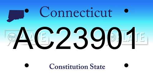 AC23901 Connecticut License Plate