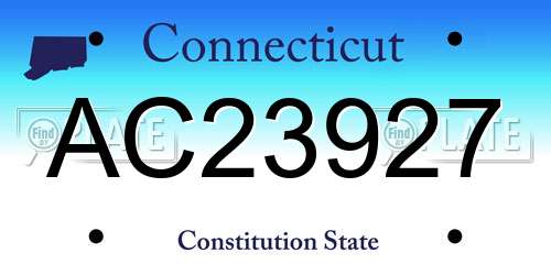 AC23927 Connecticut License Plate