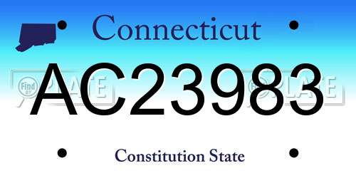 AC23983 Connecticut License Plate