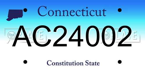 AC24002 Connecticut License Plate
