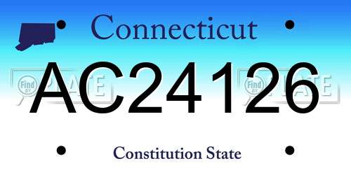 AC24126 Connecticut License Plate