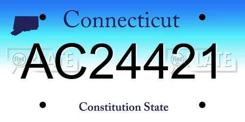 AC24421 Connecticut License Plate