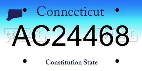 AC24468 Connecticut License Plate