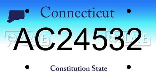 AC24532 Connecticut License Plate