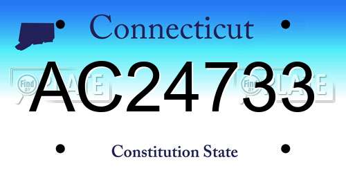 AC24733 Connecticut License Plate