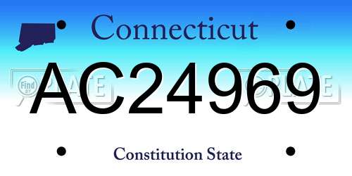 AC24969 Connecticut License Plate