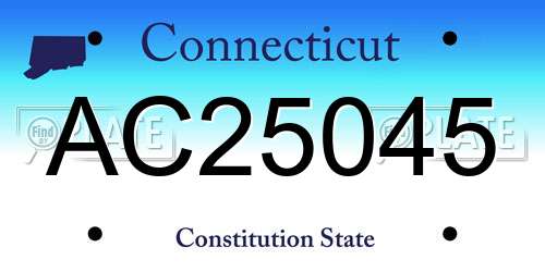 AC25045 Connecticut License Plate