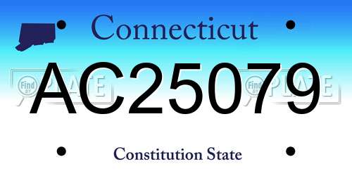 AC25079 Connecticut License Plate