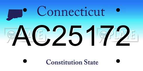 AC25172 Connecticut License Plate