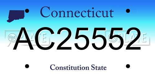 AC25552 Connecticut License Plate