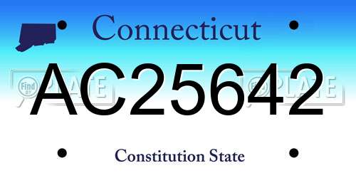 AC25642 Connecticut License Plate