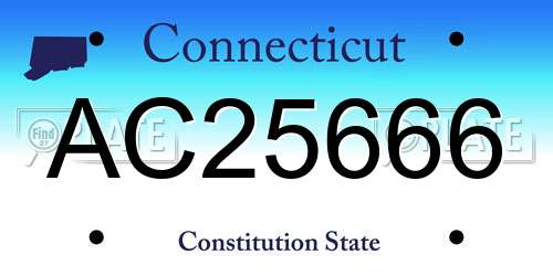 AC25666 Connecticut License Plate