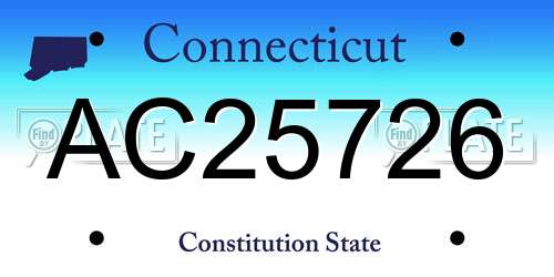 AC25726 Connecticut License Plate